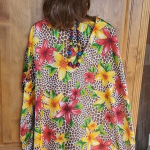 Mrs. Roper Floral Multicolor Caftan Costume